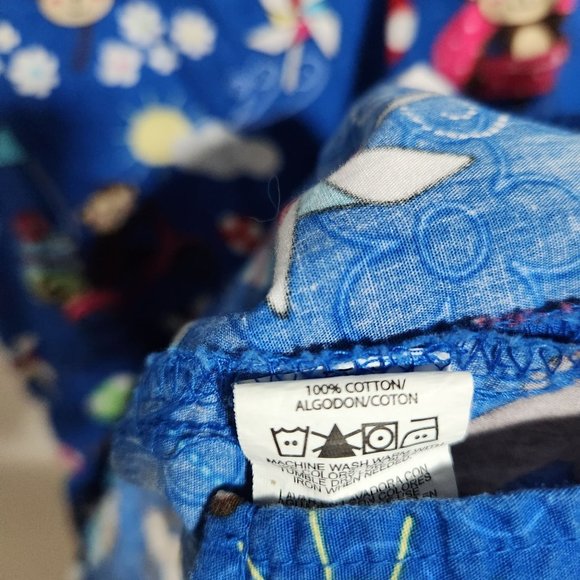 Zoe + Chloe Scrub Top Womens Size Large Blue Monkey Graphic Short Sleeve Nurse - Picture 3 of 4